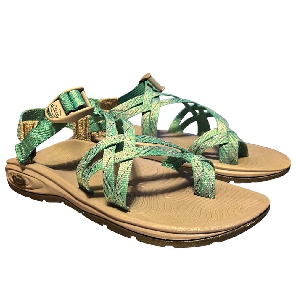 Chaco Z/Cloud X2 Womens 8 Teal Aqua Strappy Toe Loop Hiking Sandals J106622 - Picture 7 of 16